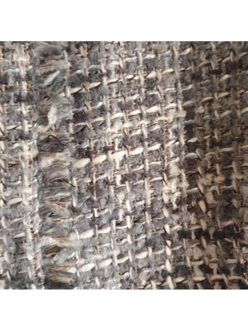 Studio by Liz Claiborne Tweed Fringe Open Front Jacket Blazer Size 6 Gray White - Picture 5 of 7